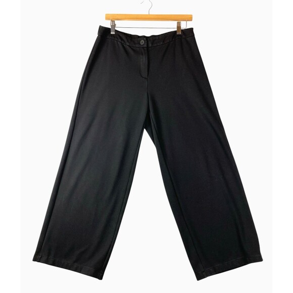 Eileen Fisher Pants - Eileen Fisher Black Stretch Pants Womens M (32x27) Tencel Blend Wide Leg Comfort